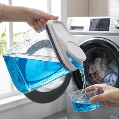 Covzoe Laundry Detergent Dispenser, 3.5L/118 Oz Liquid Laundry Soap Powder Container with Lid, Storage Cereal Organizers, Fabric Softener Dispenser Scent Booster Beads Holder for Laundry Room