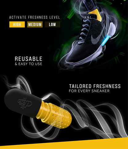 Crep Protect Shoe Refresher Pill - Ultimate Sneaker Deodorant, Odor Eliminator, Fresh Cotton Fragrance (Pack of 2)