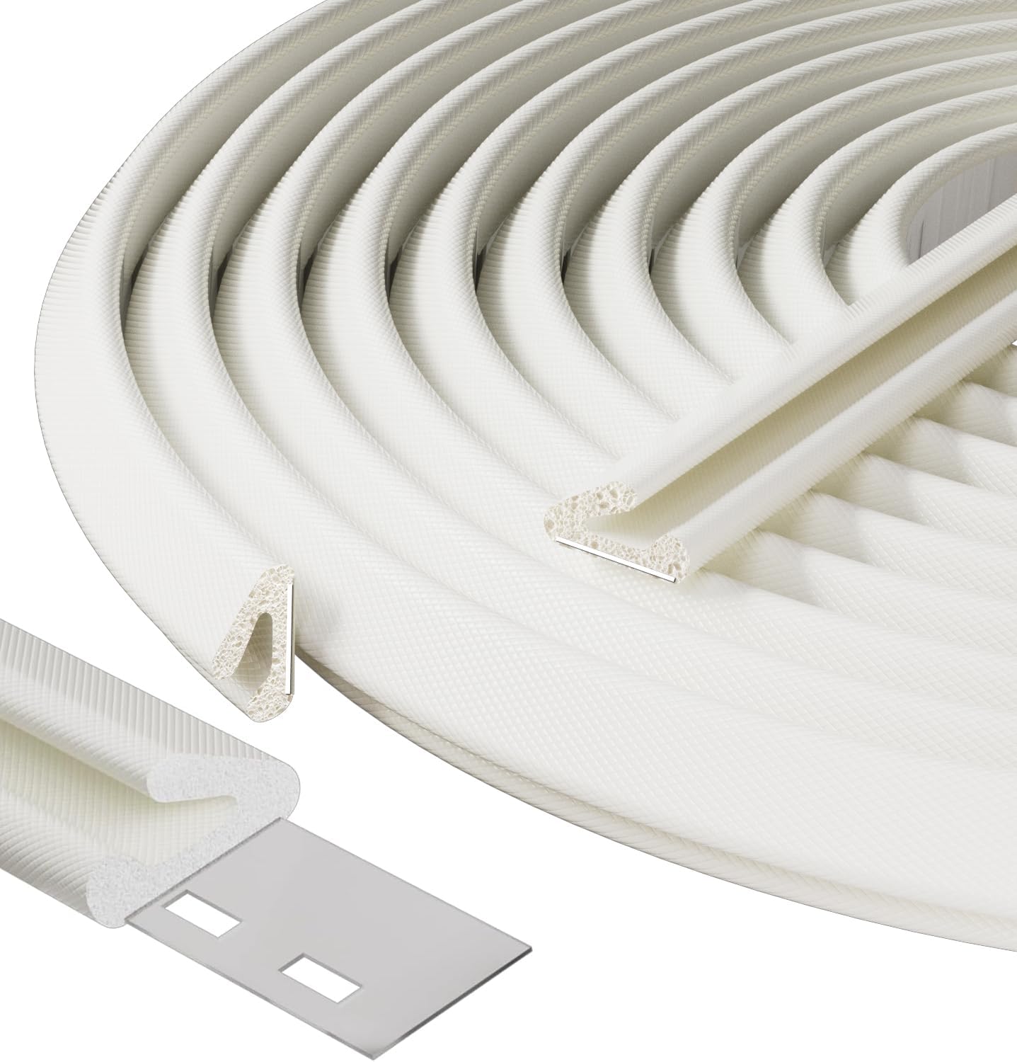 V-Shaped Thin Weather Stripping Door Seal, 19.7FT Small Draft Stopper for Doors, Foam Door Gap Filler, Insulation Winter, Soundproof,Noise-Reducing, Light-Blocking, Weatherproof Tape for Doors