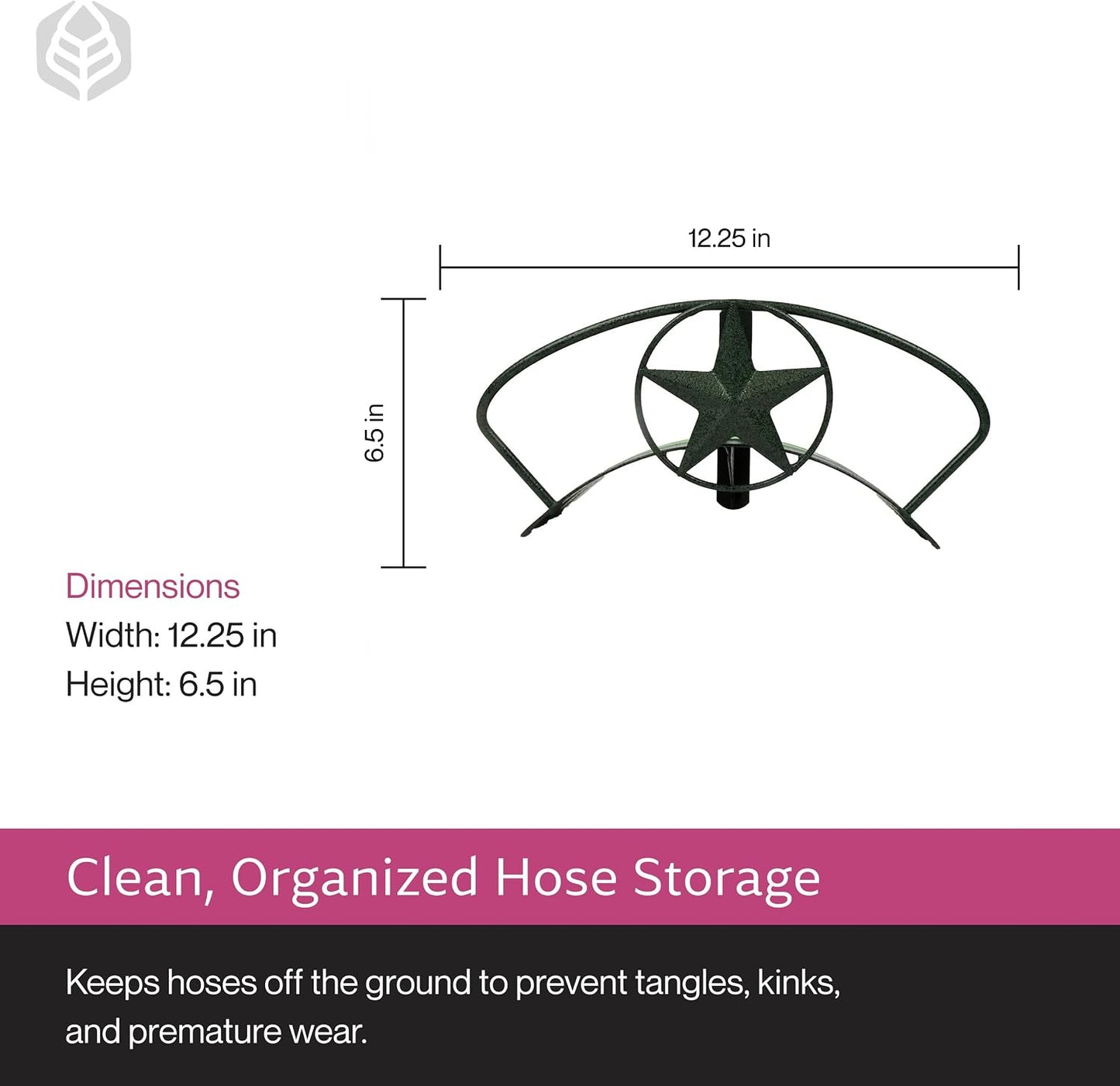 Yard Butler Heavy Duty Wall-Mounted Hose Hanger - Garden Hose Holder for Convenient Organization - Holds up to 125 Feet - Powder Coated Steel - Heavy Duty Bracing - Classic Design, Green