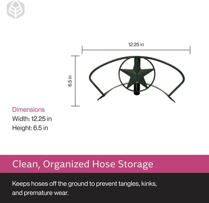 Yard Butler Heavy Duty Wall-Mounted Hose Hanger - Garden Hose Holder for Convenient Organization - Holds up to 125 Feet - Powder Coated Steel - Heavy Duty Bracing - Classic Design, Green