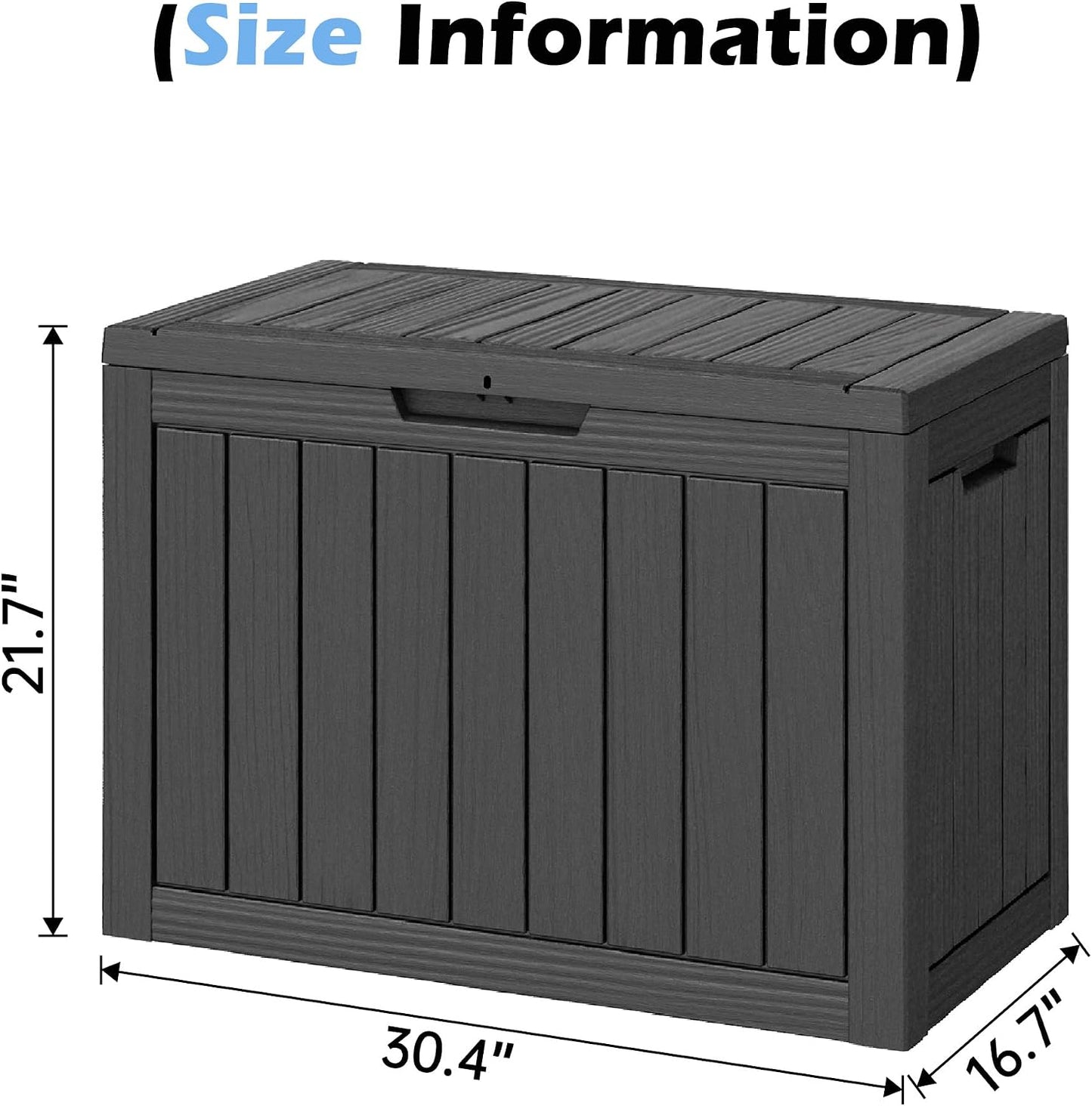 Outdoor Storage Box, 31 Gallon Resin Deck Boxes Outdoor Waterproof For Patio Furniture, Garden Tools, Pool Supplies, Lockable And UV Resistant (Rattan Gray)