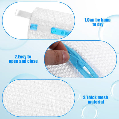 4 PCS Small Laundry Bags Mesh Wash Bags, 4.7×5.1 in Mesh Bag for Laundry Bag for Delicates Durable Zippered Wash Pouch Lingerie Socks Travel
