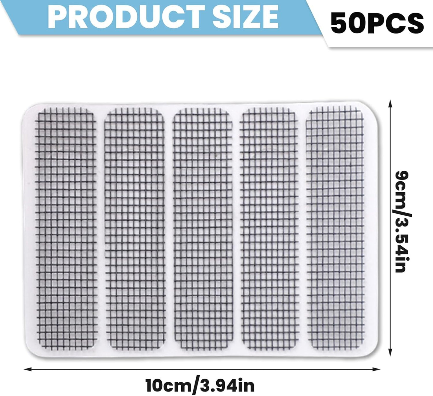 Screen Patch Repair Kit 250Pcs Waterproof Sticky Window Screen Tape Mesh for Door and Window Repair, Freely Cut Weep Hole Covers for Home