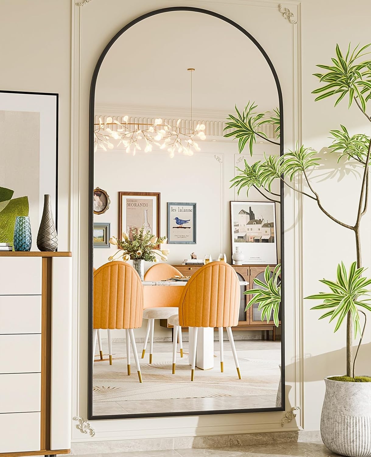 59"x16" Floor Mirror Full Length, Arched Full Length Mirror with Stand, Full Body Mirrors for Bedroom Living Room or Cloakroom Gold