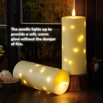 YOROXRG Set of 24 Waterproof Outdoor Flameless Candles, LED Candles with 4 Remote and Timer,(H 4" 5" 6" x D 2.2"),for Christmas,Halloween,Wedding,Festival