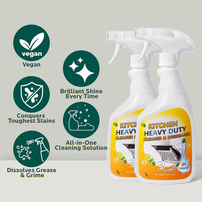 Degreaser Cleaner Heavy Duty Spray: Foaming Kitchen Cleaner Spray Cuts Through Baked-On Grease on Ovens Stove Tops Grills - Clean Up Kitchen Oil Stains Spray for Multi-Surface Cookware & Countertop