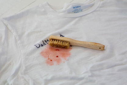 DadMode Laundry Stain Brush – Removes 25% More Stains – Beechwood Laundry Brush with Boar’s Hair Bristles – Ergonomic Handle for Clothes, Kids Messes & Tough Fabric Stains