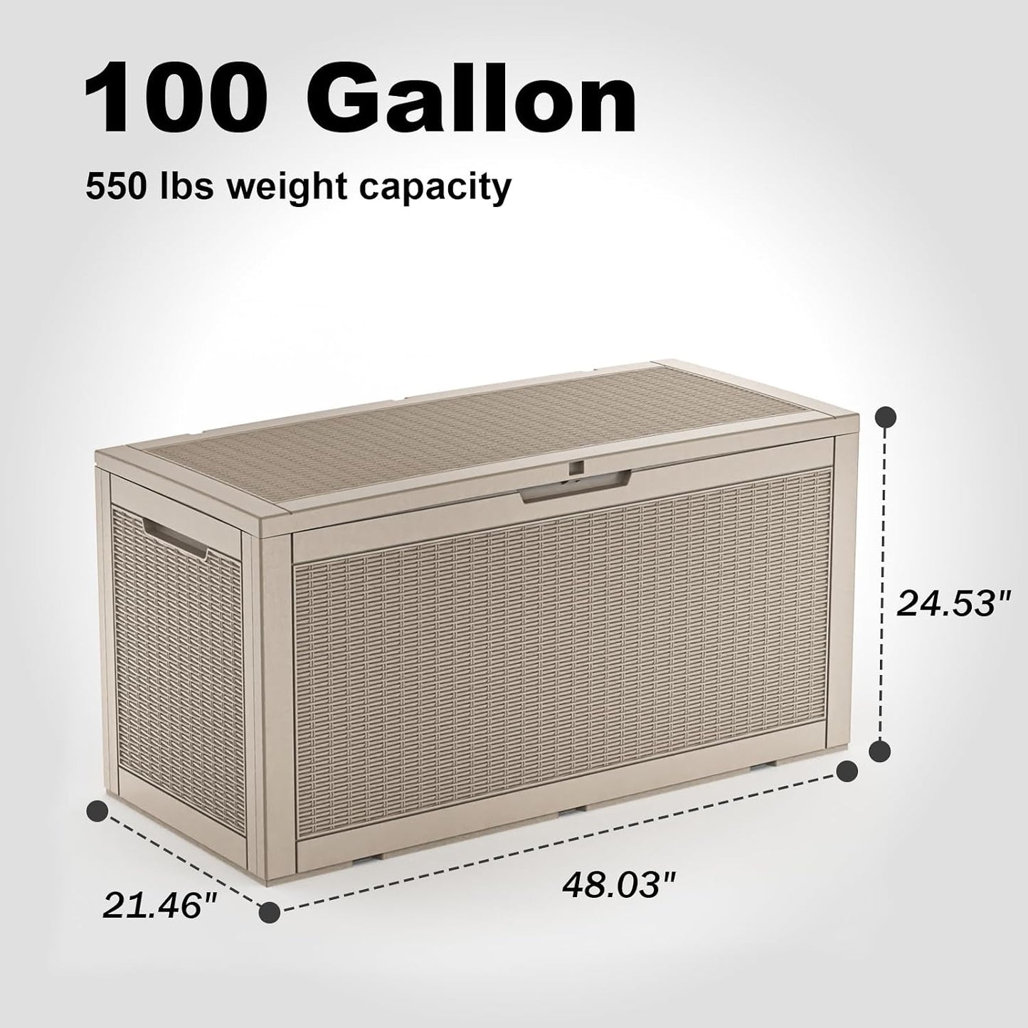 50Gal Outdoor Storage Box Anti-Theft Delivery Box Lockable Deck Box | Heavy-duty UV & weatherproof resin for secure parcel drop, patio cushion storage, garden tools & porch package organization