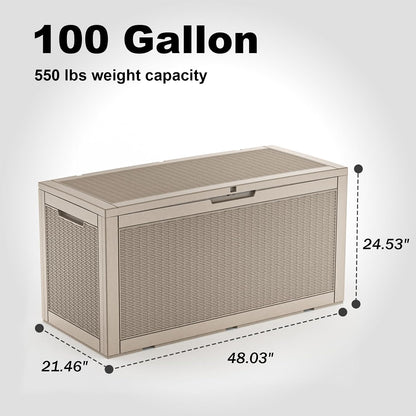 50Gal Outdoor Storage Box Anti-Theft Delivery Box Lockable Deck Box | Heavy-duty UV & weatherproof resin for secure parcel drop, patio cushion storage, garden tools & porch package organization