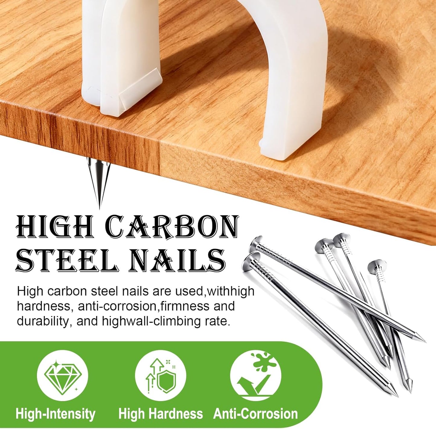 mxuteuk 630PCS Cable Clips with Steel Nails,4/5/6/8/10mm Round and 5/6mm Square White Cable Wire Clips,Wall Clips for Cords,Cable Cord Clips for RG6 RG59 CAT6 RJ45