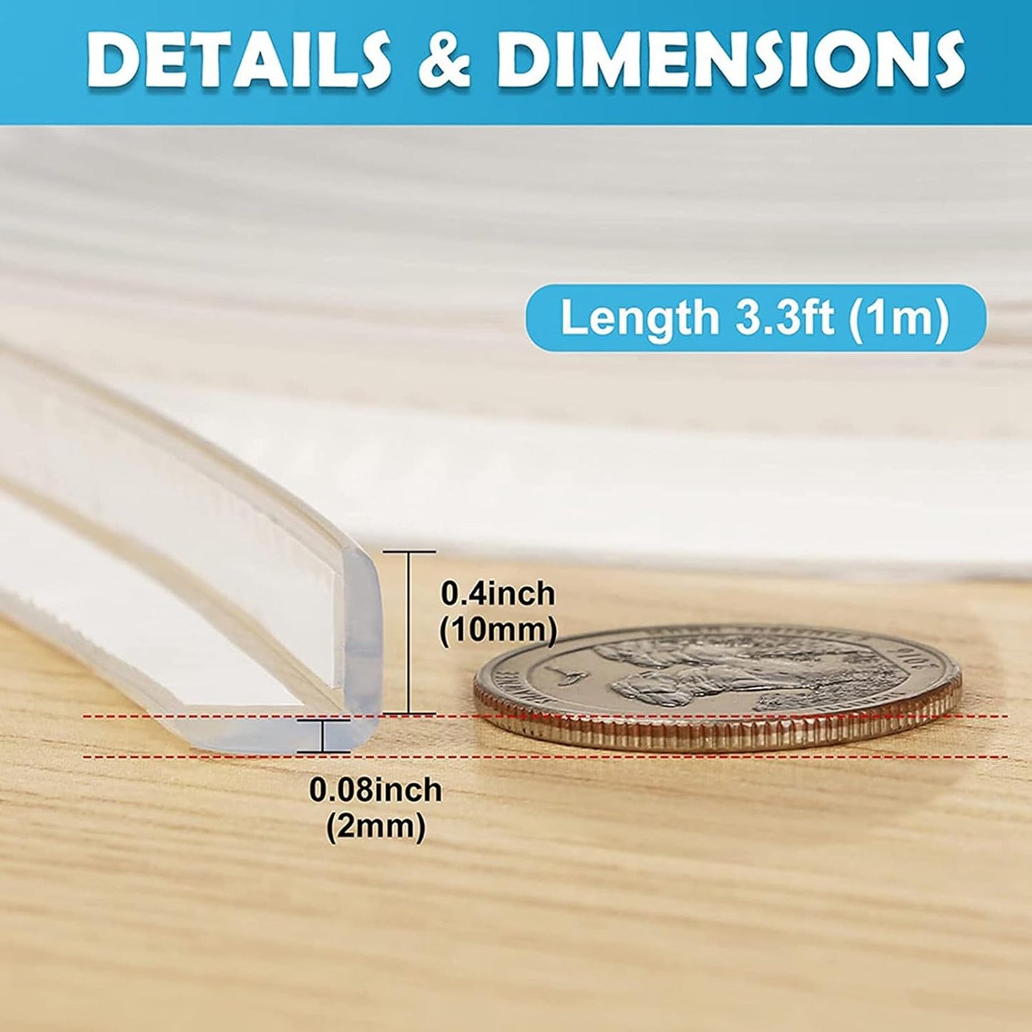 Clear Soft Edge Protector Strip, Soft PVC Baby Proofing Edge Protector with Strong Adhesive for Desk Wall Furniture Corner Safety Protection (3meter)