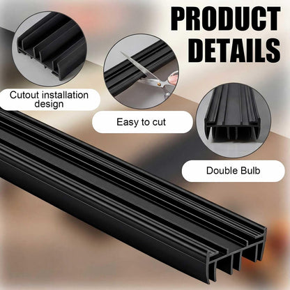 Pushglossy 2 Pcs 36" Double Bubble Kerf Door Sweep 1-3/4" Wide Vinyl Weatherstrip Seal for Exterior Doors, Energy Efficient Draft Stopper, Easy Slide in Installation, Blocks Dust/insects/noise (White)
