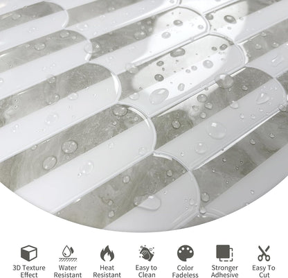 10-Sheet Upgraded Thicker Peel and Stick Kitchen Backsplash Tiles | Waterproof Self-Adhesive Vinyl Wall Tile Stick on Backsplash for Kitchen,Bathroom,Fireplace and RV(Sage Green,12"×12")