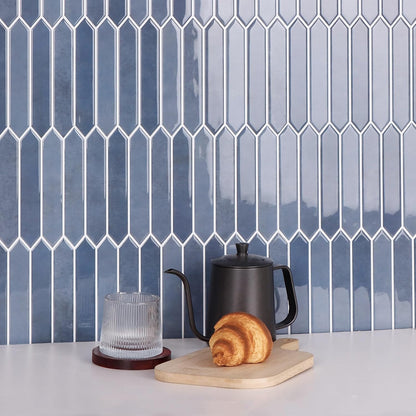10-Sheet Peel and Stick Backsplash Tile, Self-Adhesive Gray Long Hexagon Wall Tiles, Stick on Backsplash for Kitchen, Bathroom, Fireplace, RV, Thicker Design(12"×12").