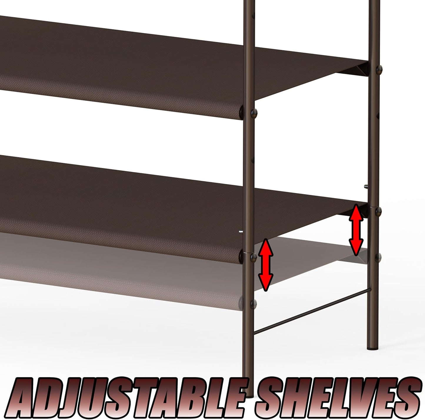 Simple Houseware 3-Tier Shoe Rack Storage Organizer, Grey – Space-Saving Shoe Shelf, Holds 9–16 Pairs, Sturdy Metal Frame, Easy Assembly – Closet, Entryway, Bedroom Shoe Storage Solution