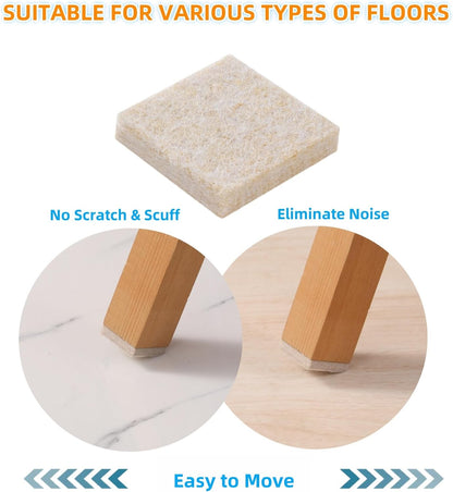 Furnigear Felt Furniture Pads for Hardwood Floors - Self Adhesive Chair Felt Pads, Floor Protector for Furniture Feet, Furniture Sliders Moving Your Furniture Smoothly - Anti Scratch 96 Pcs 3/4" Round