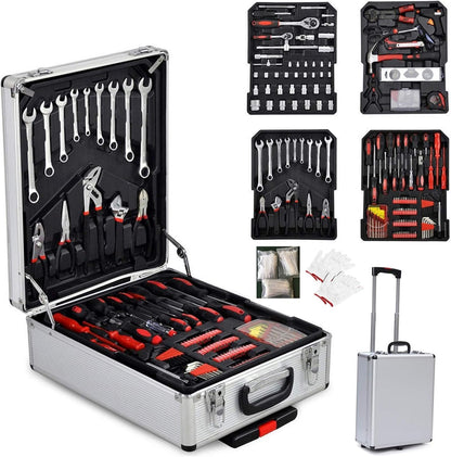 148 Pieces Tool Set,House Repairing Hand Tool Kits,Portable Complete Basic Repair General Hand Tool Sets for Men Women,Home Basic Repair Tool Kit,with Storage Case,for DIY Home Maintenance (Red)