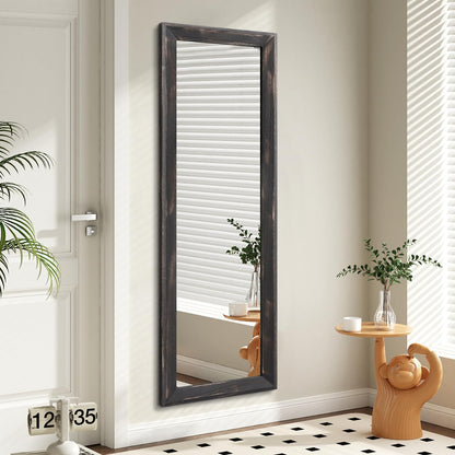 AAZZKANG Full Length Mirror Rectangle Wood Framed Large Wall Mirrors Black | 47"x16" Bedroom Living Room Bathroom Dressing Room Entryway Hanging Mirror