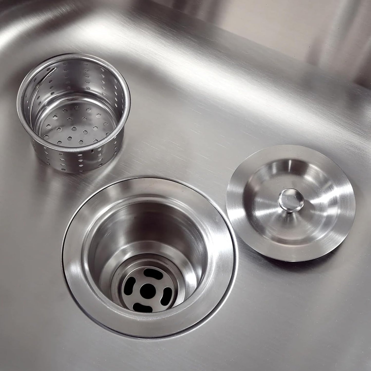 Premium Kitchen Sink Strainer Assembly – Removable Deep Basket, Sealing Lid & Plug, Corrosion-Resistant Stainless Steel, with cUPC Certified