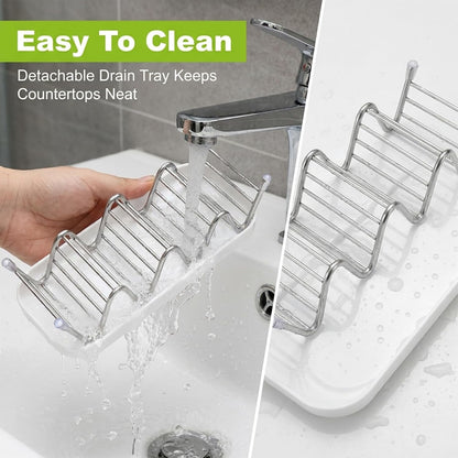 Multi-Purpose Wave Shampoo Bar Holder, Shampoo Bar Holder with Removable Drip Tray & Lather Net, Self Draining Quick Dry Bar Soap Holder for Shampoo Bars & Soap (3-Slot)