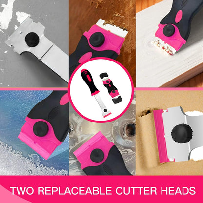 DEKEones Razor Blade Scraper, Long Handled Scraper Tool with 10 Extra Replacement Blades, Razor Scraper Remover for Cleaning Sticker, Paint, Caulk from Window, Car, Glass, Windshield, Stove