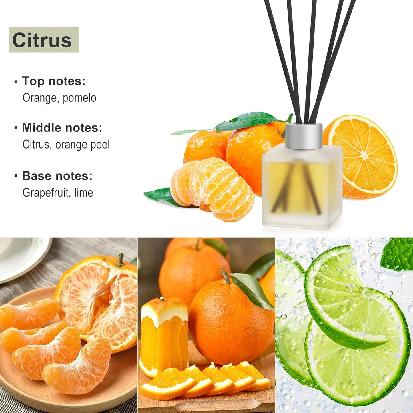 3-Pack Reed Diffuser Set, Linen/Citrus/Bamboo White Tea Scented Oil, Forest Aroma Essential Oils with Diffuser Sticks, Long Lasting Bathroom Air Freshener, Home Fragrance for Room Decor