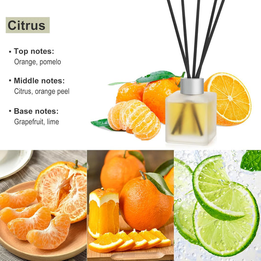 3-Pack Reed Diffuser Set, Linen/Citrus/Bamboo White Tea Scented Oil, Forest Aroma Essential Oils with Diffuser Sticks, Long Lasting Bathroom Air Freshener, Home Fragrance for Room Decor