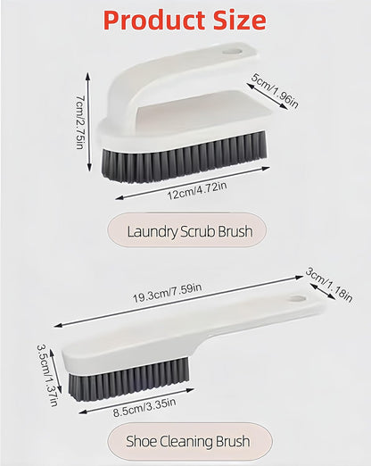 2 Pack Scrub Brush Laundry Cleaning Brush Soft Bristle Household Cleaning Brushes Carpet Brush Upholstery Brush Small Scrubbing Brush Stain Remover Brushes for Fabric,Hat,Clothes,Bag & More