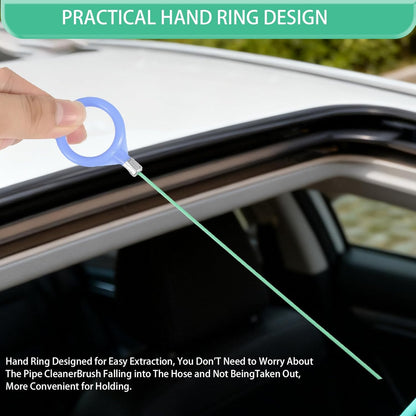 Auto Sunroof Drain Cleaning Tool, 120 Inch Long Flexible Tube Cleaning Brush, Extra Long Pipe Cleaners for Car Sunroof, Windshield Wiper Drain Hole, Trunk Drain & Sewer Maintenance