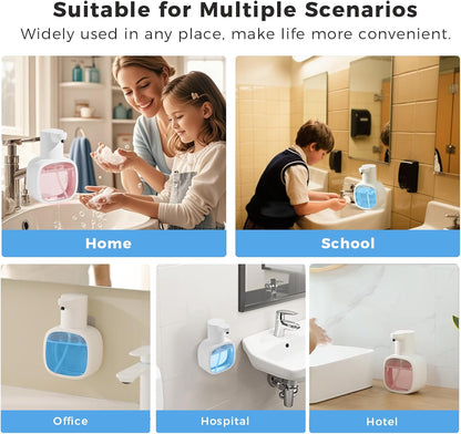 Automatic Liquid Soap Dispenser, 17oz/500ml Touchless Rechargeable with 4-Level Adjustable & IPX5 Waterproof - Level Display for Wall/Tabletop Use in Bathroom, Kitchen, Black