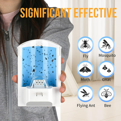 Flying Insect Trap, 2 Devices Fruit Fly Traps for Indoors with 8 Sticky Boards, Gnat Traps for House Indoor Fly Catcher with Blue UV Light, Mosquito Moth Bug Catcher for Home, Kitchen(2026 Upgrade)