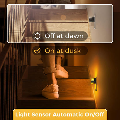 L LOHAS LED Motion Sensor Night Lights, [2 Pack] Dimmable Night Light Plug into Wall with Dusk-to-Dawn Sensor, Adjustable Brightness, 3000K Plug in Nightlight for Bedroom Bathroom Hallway (Black)