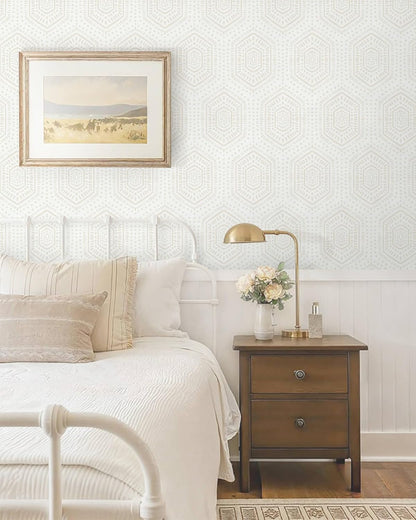 Heroad Boho Peel and Stick Wallpaper Beige Renter Friendly Wall Paper Peel and Stick Modern Contact Paper Neutral Geometric Wallpaper for Bedroom Bathroom Cabinets Decor Vinyl Waterproof 17.3"x78.7"