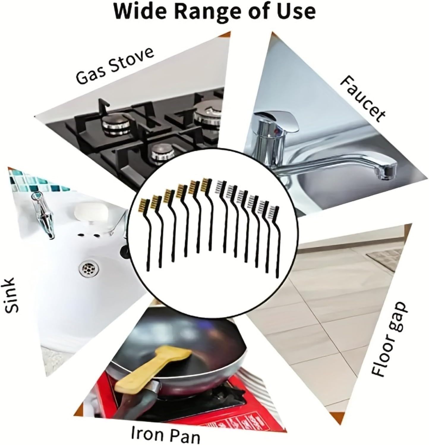 Stainless Steel Wire Brush Set, Kitchen Cleaning, Rust Removal, 3 Pcs | Stainless Steel Bristles, Rust-Resistant, Ergonomic Handle, 3 Assorted Sizes, Multi-Surface Safe