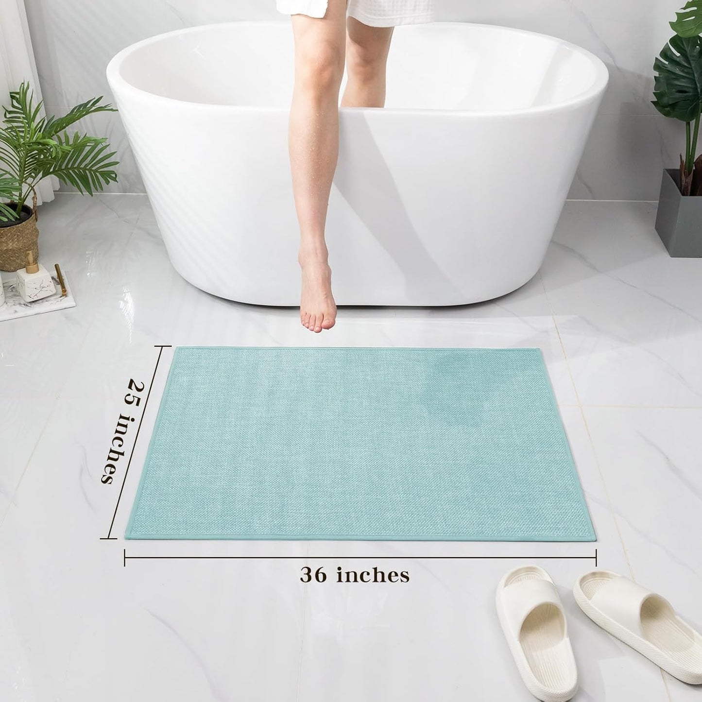 chakme Bathroom Rugs Mat 24x17, Ultra Thin Non Slip Bath Mat Small Quick Dry Absorbent Bath Mat for Bathroom Floor, (Dark Beige, 24"x17")