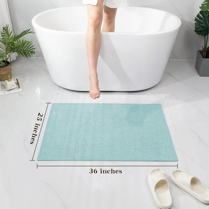 chakme Bathroom Rugs Mat 24x17, Ultra Thin Non Slip Bath Mat Small Quick Dry Absorbent Bath Mat for Bathroom Floor, (Dark Beige, 24"x17")