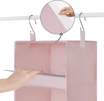 GRANNY SAYS 3-Shelf Hanging Closet Organizer and Storage, Collapsible Hanging Closet Shelves, Hanging Organizer for Closet & RV, Gray, 29 ½" H X 12" W X 12" D, 1-Pack
