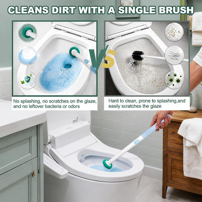 RV Toilet Brush, RV Accessories, Wall Mount Toilet Brush, 64 Toilet Refills | Hands Free Toilet Brush, One-Button Release, RV Toilet Brush and Holder Set, Compact Design, Camper Bathroom Accessories