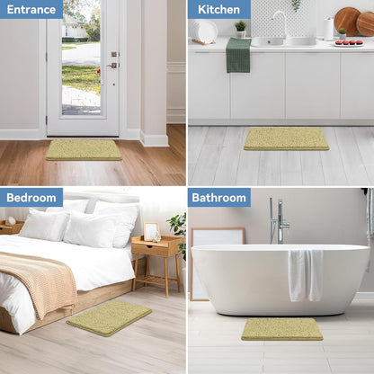 Bcoimo Bathroom Rugs 24x17, Bath Mats for Bathroom Non Slip with Rubber Backing,High Absorbent Microfiber Bath Rugs Quick Drying, Machine Washable, Durable Decor
