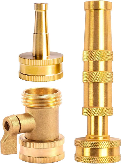 Garden Hose Nozzle, CM CUMIZON Solid Brass Heavy Duty Adjustable Twist Hose Nozzle, High Pressure Water Hose Sprayer Nozzle, 2 Pack | Heavy Duty, Adjustable Twist, High Pressure Water Sprayer