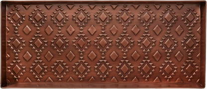 HF by LT Birch Forest Pattern Metal Boot Storage Tray, 30 x 13 inches, Antique Copper Finish
