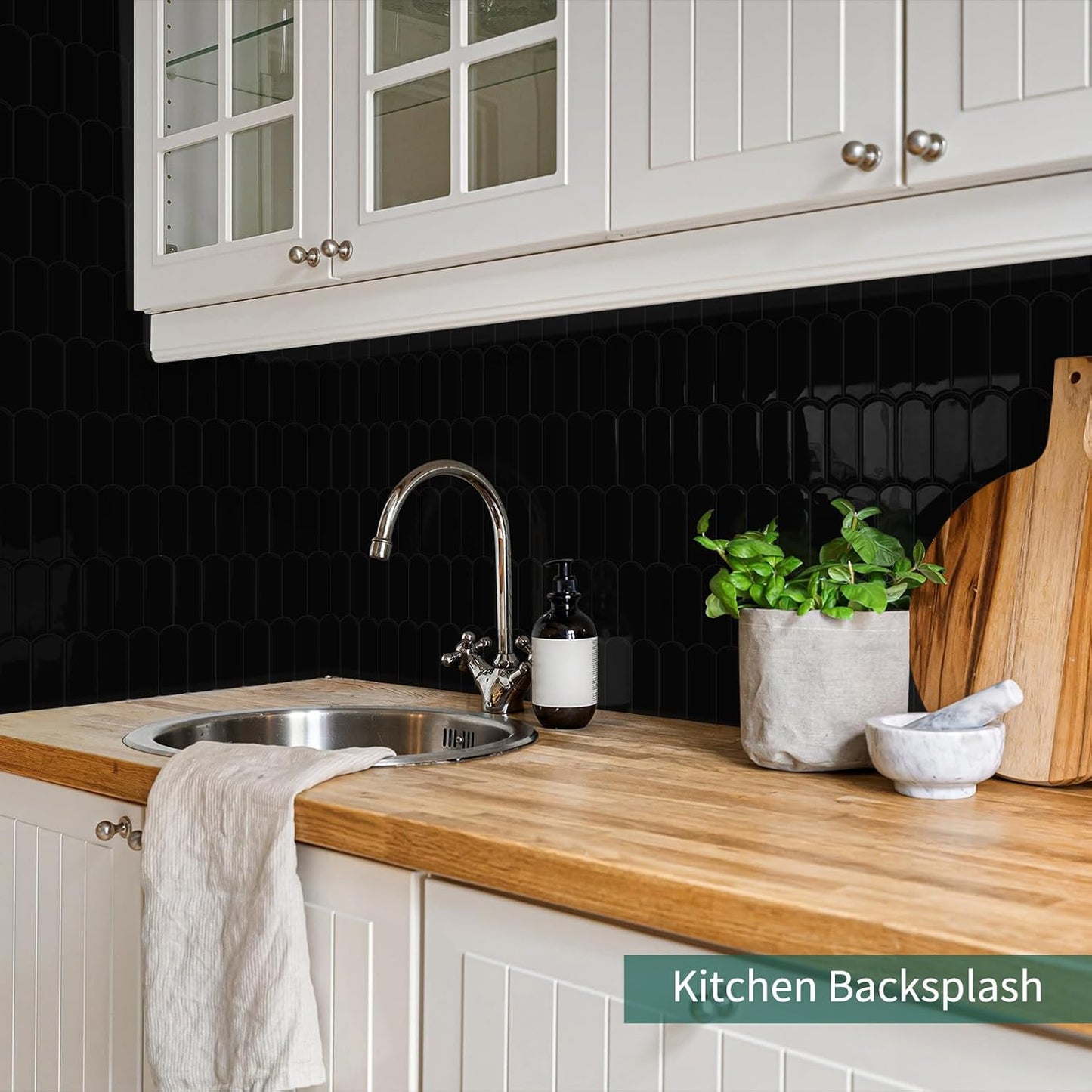 10-Sheet Upgraded Thicker Peel and Stick Kitchen Backsplash Tiles | Waterproof Self-Adhesive Vinyl Wall Tile Stick on Backsplash for Kitchen,Bathroom,Fireplace and RV(Sage Green,12"×12")