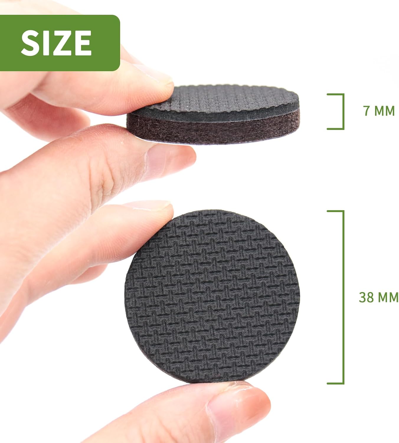Non Slip Furniture Pads 36 PCS 1'' Square - Anti Slip Furniture Pads - Self Adhesive Rubber Feet Furniture Feet - Chair Leg Floor Protectors - Keep Furniture in Place