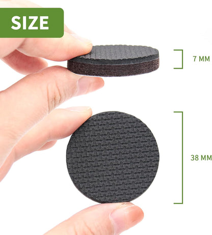 Non Slip Furniture Pads 36 PCS 1'' Square - Anti Slip Furniture Pads - Self Adhesive Rubber Feet Furniture Feet - Chair Leg Floor Protectors - Keep Furniture in Place