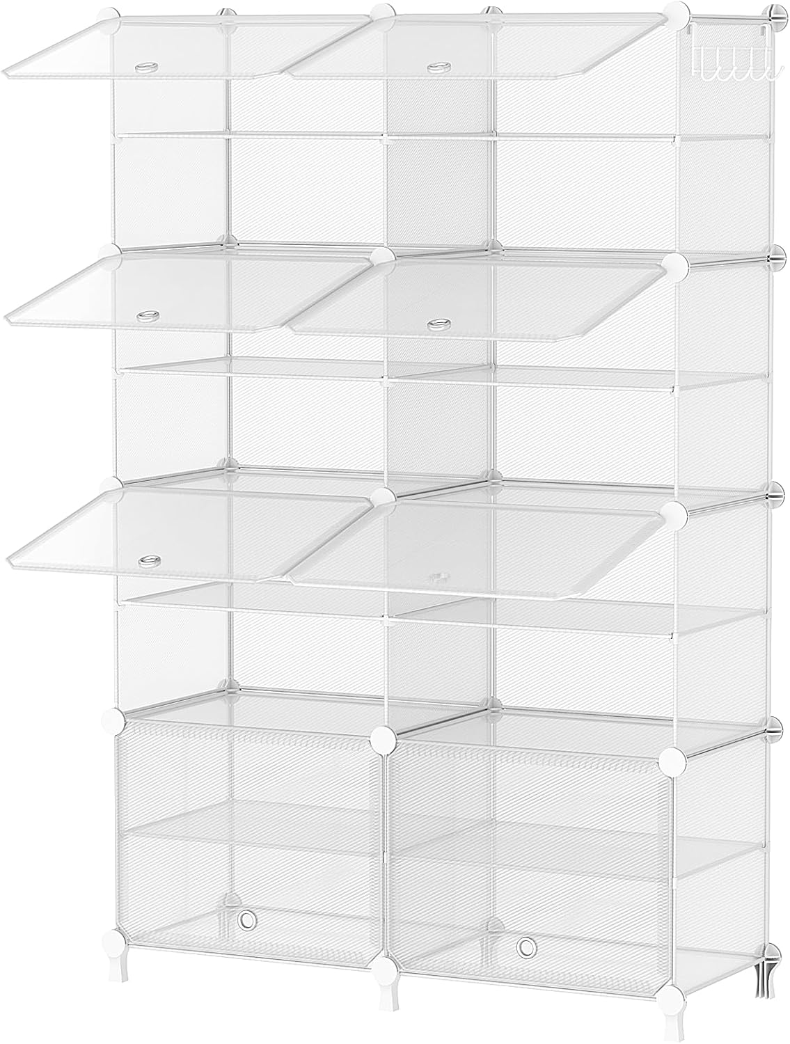 AWTATOS 8 Tiers Shoe Rack Organizer, 32 Pair Shoe Storage Cabinet, White | DIY Stackbale Plastic Shoe Organizer Shelves for Closet Entryway Hallway Bedroom