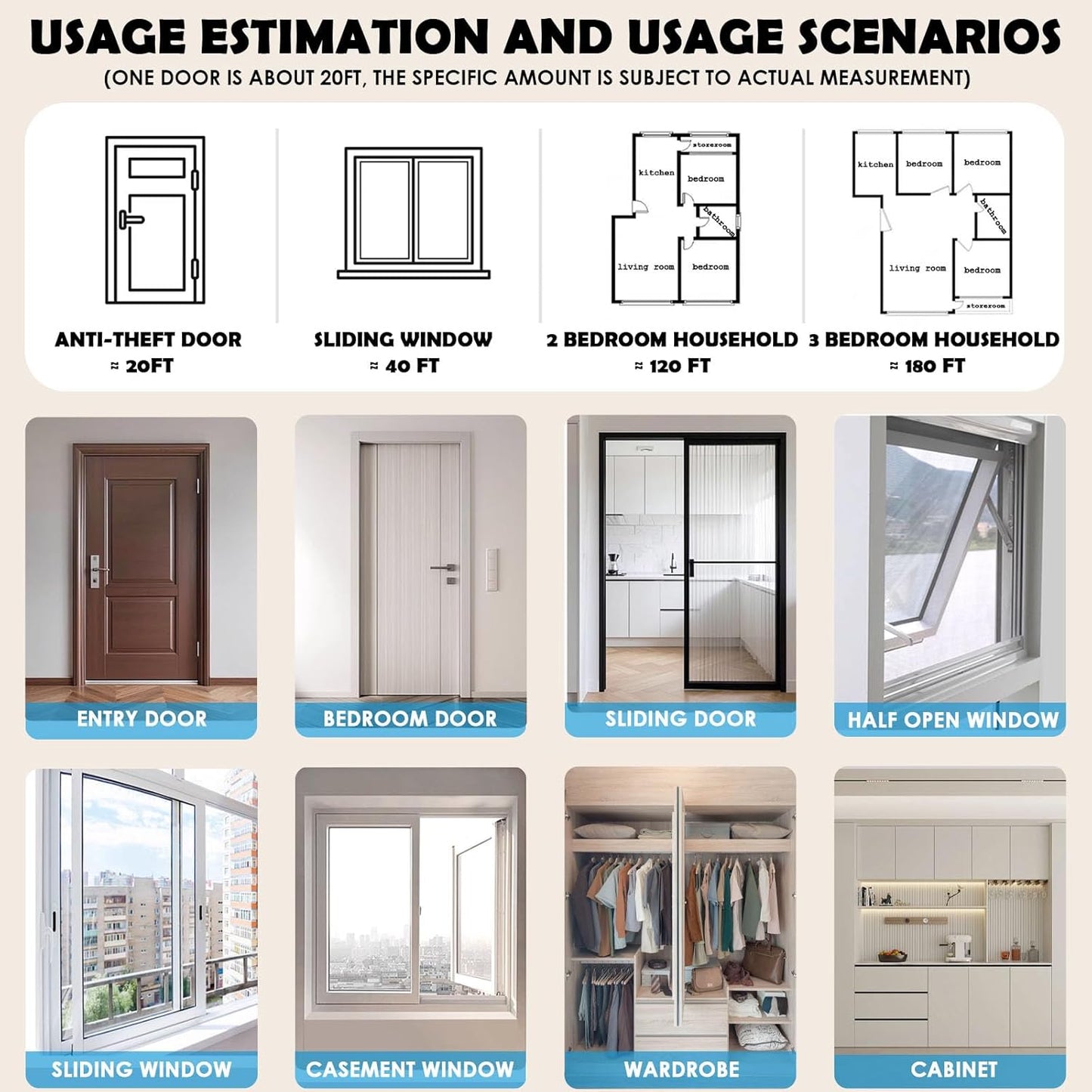 20FT Weather Stripping Door Seal - Self Adhesive Weather Insulation Strip Weatherstripping Silicone D Shaped Seal Strip Door Frame Gap Filler/Window Soundproofing