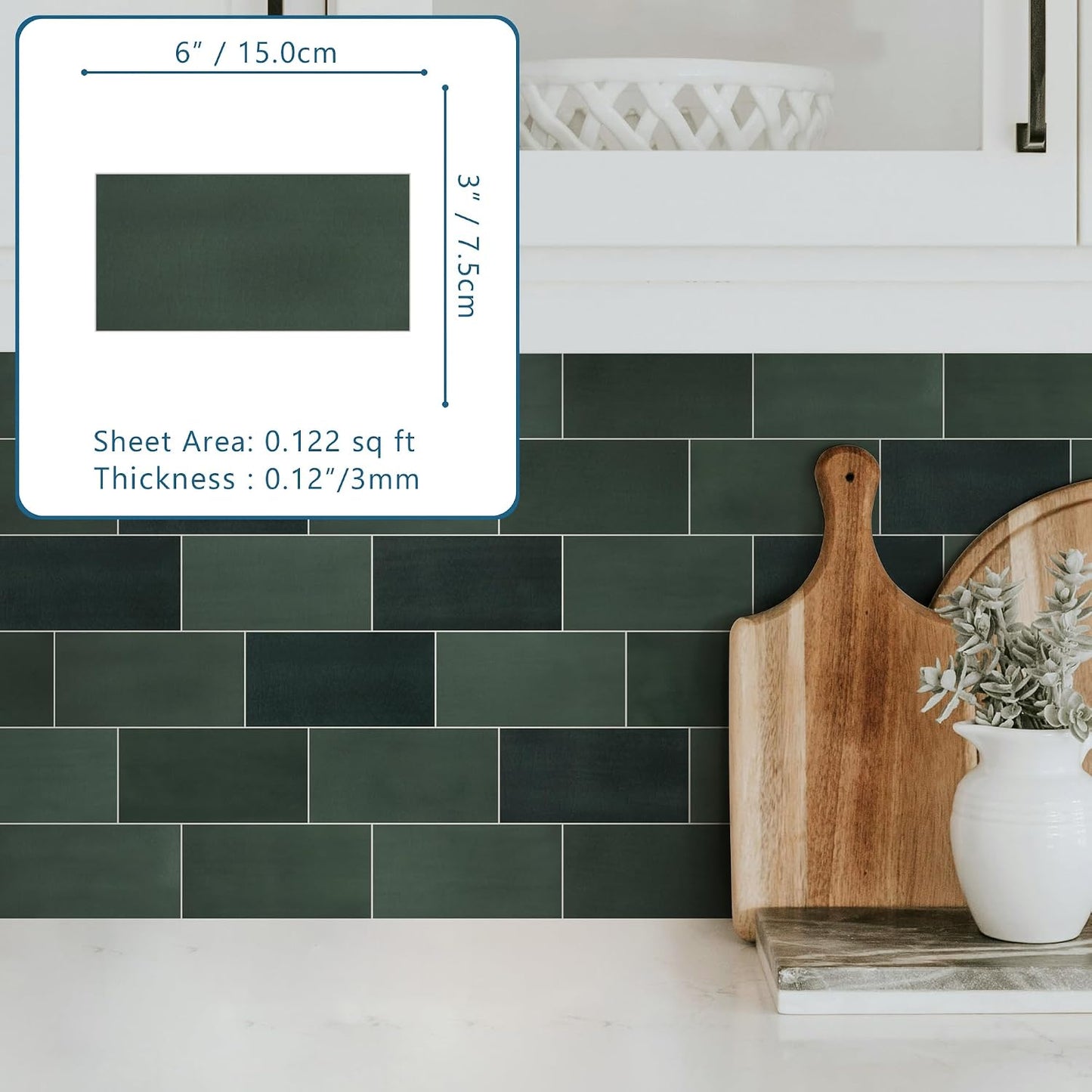SUNWINGS 100-Sheet Subway Peel and Stick Backsplash Tile, 6" x 3" White Mixed Stone Composite Handmade Looks Self Adhesive Waterproof Wall Tile, Stick on Tiles for Kitchen Bathroom Shower Fireplace