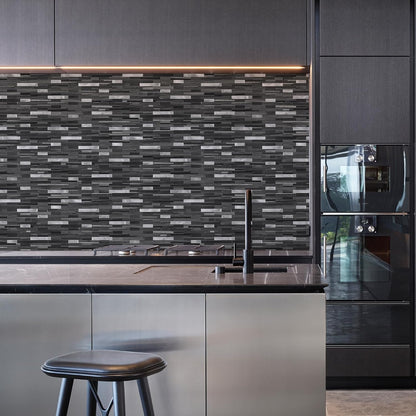 STICKGOO Peel and Stick Backsplash Tile, Stick on Backsplash for Kitchen and Bathroom, Volakas White Look PVC Mixed Metal Silver Self Adhesive Wall Tiles(Sample)