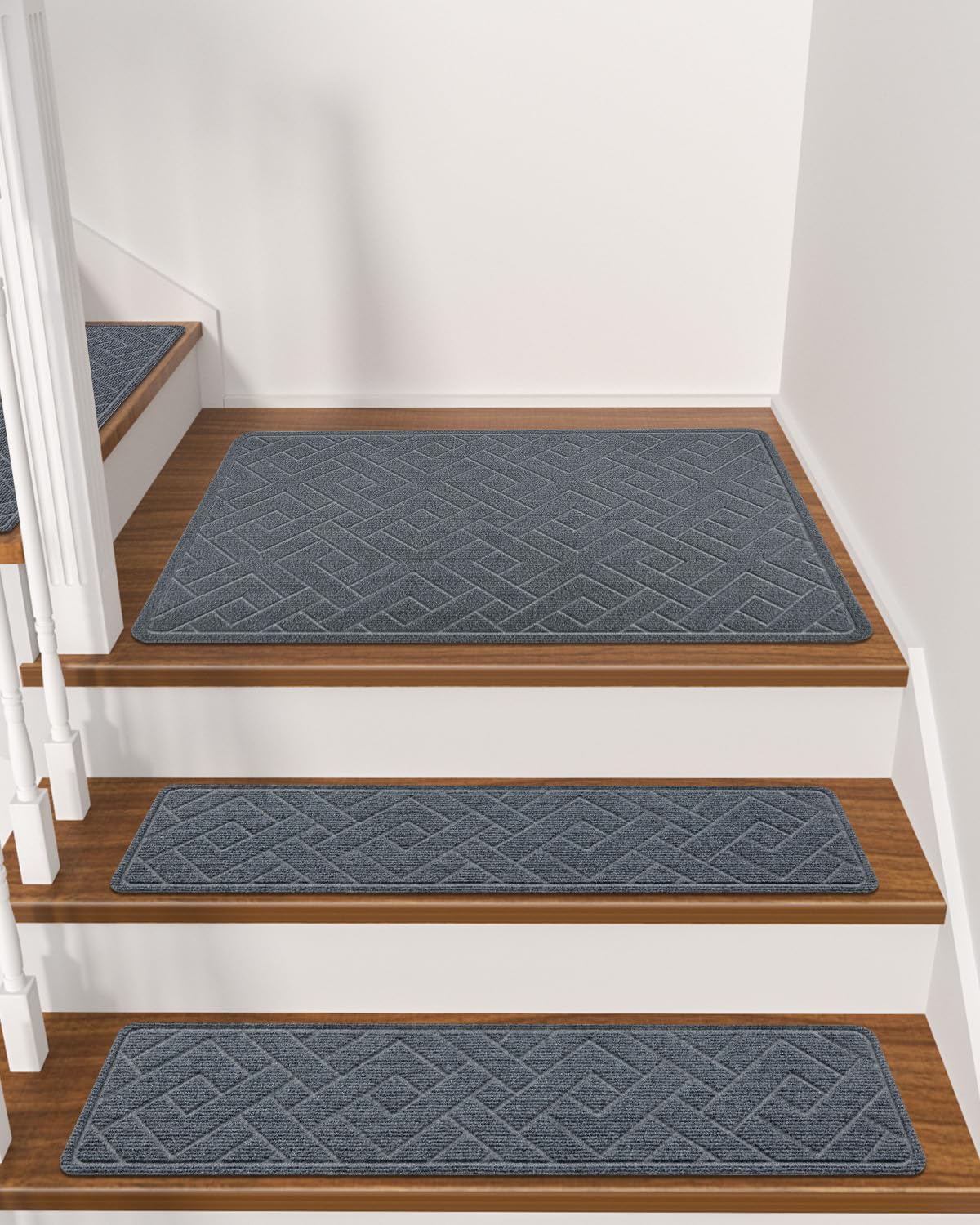 Non Slip Stair Treads for Wooden Steps,15 Pack 8" X 30" Stairs Carpet Treads Indoor with Reusable Peel and Stick Adhesive for Kids Elders and Pets